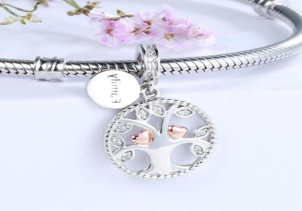 

925 silver charms warming family the tree of life beads fit authentic p bracelets jewelry making diy valentines gifts5957487, Bronze;silver