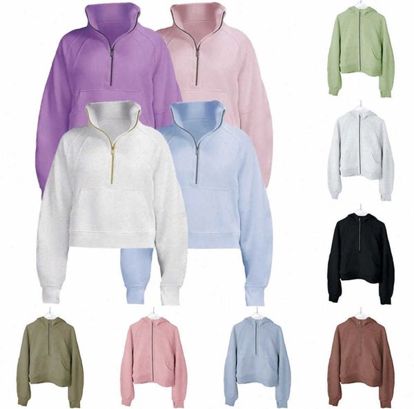 

polo hoodie mens hoodie women hoodie luxury hoodies yoga sweatshirt half zip hoody hoodies outdoor lu sweatshirts gym clothes women workout, Black