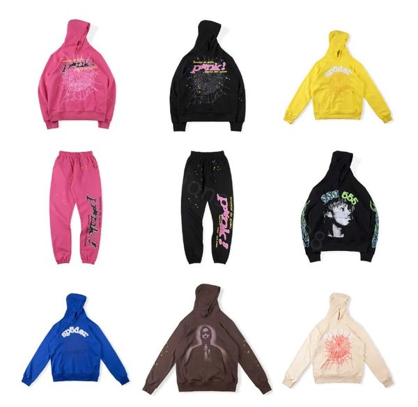 

23ss spider pink sp5der hoodies young trapstar sweatshirts streetwear thug 555555 angel hoody men women 11 web pullover fast delivery, Black