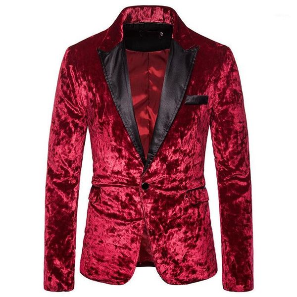 

red velvet one button dress blazer men 2019 brand new nightclub prom men suit jacket party wedding stage singers costume homme1278n, White;black