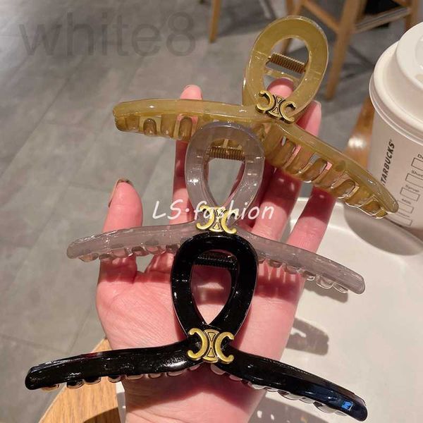 

hair clips & barrettes designer advanced shark clip letter large clasp exquisite multi volume female back head spoon 3nkx, Golden;silver