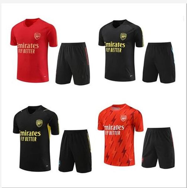 

23 24 arsen tracksuit short sleeve soccer jerseys pepe saka boys gunners training suit odegaard thomas tierney smith rowe transport men kids, Black