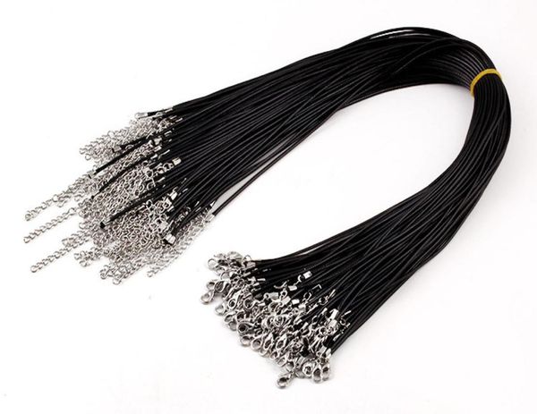 

18quot whole leather necklace strap buckle lobster clasp pendant jewelry accessories leather cord lanyard with chain diy acc4540277, White;red