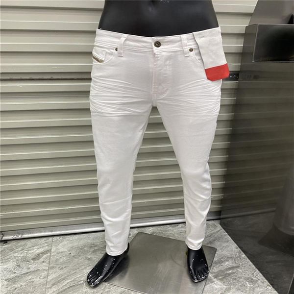 

2021ss designer luxury mens jeans famous brand slim-leg washed design casual plaid slim summer lightweight stretch denim skinny pa298r, Blue