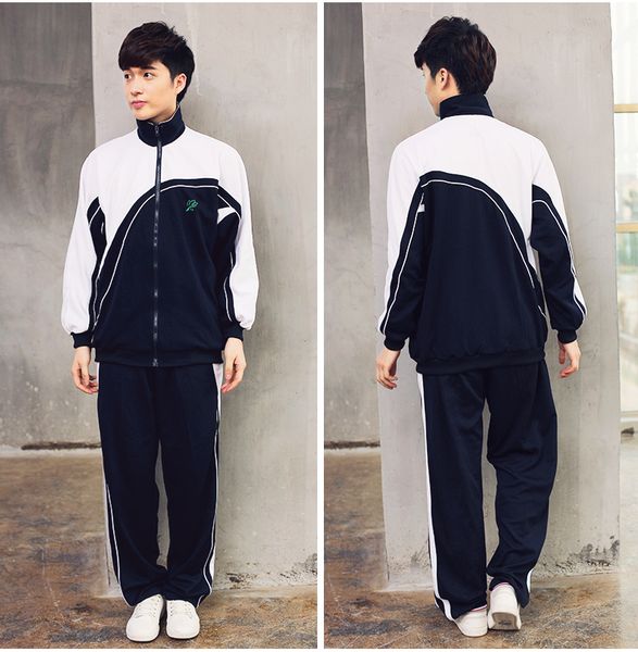 

men's vests boy students autumn clothing chinese fashion style wear cotton slim longsleeved dark blue and white patchwork coat 230812, Black;white