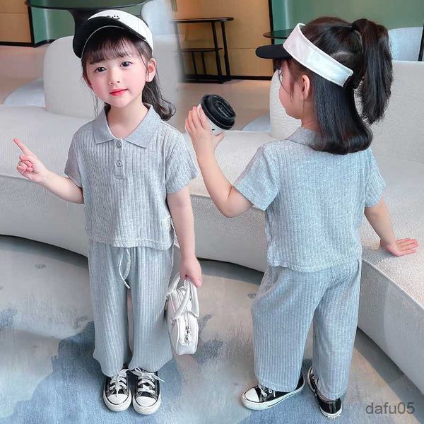 

clothing sets kids summer clothes solid color clothing for girls tshirt short clothes for girls casual style children's costume r230812, White