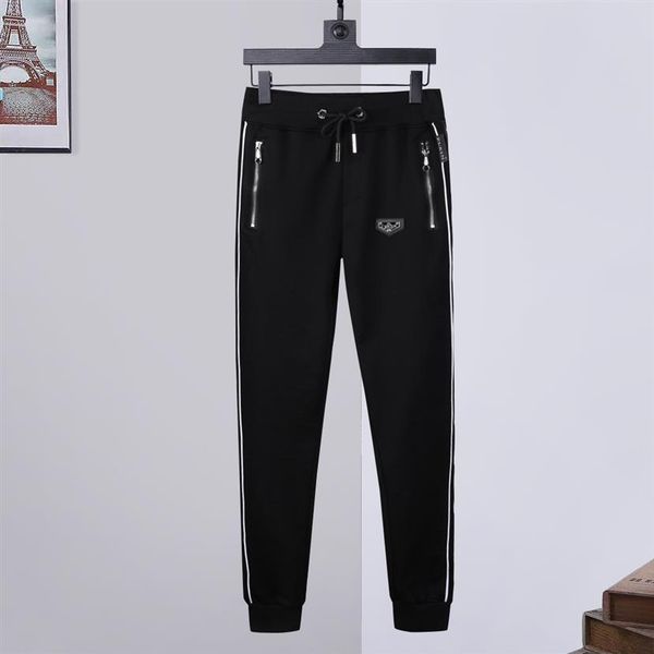 

plein bear jogging trousers stones gothic mens womens pants sports luxury designers sweatpants drawstring joggers couple brand clo297s, Black
