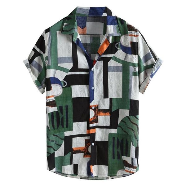 

men's casual shirts ethnic style short sleeve loose buttons blouse hawaiian beach shirt mens holiday vacation clothing f326i, White;black