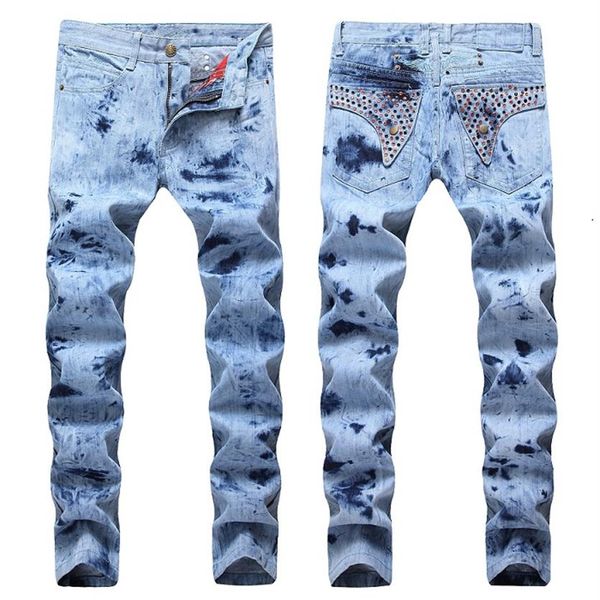 

famous men jeans robin jeans pants robins diamond jeans for man designer mens biker trouser cowboy slim denim pants287k, Blue
