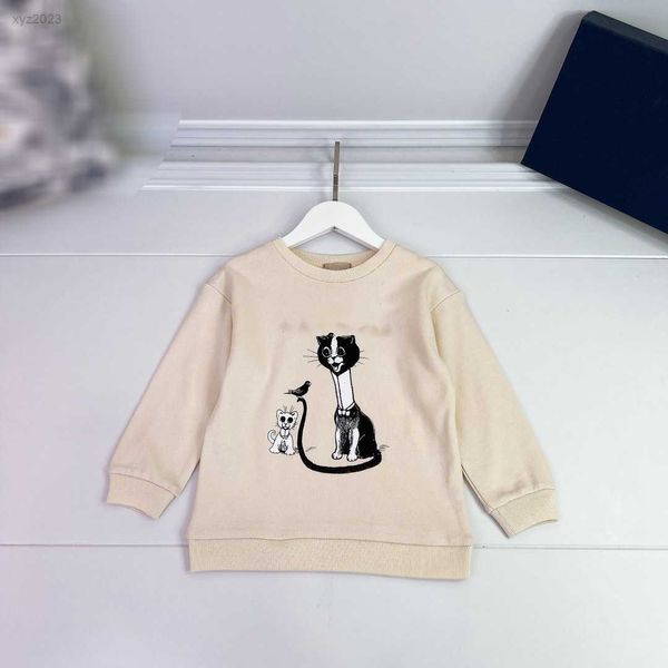 

23ss designer baby clothes kids hoodies black and white cat print boys sweater size 100-160 cm kids sweatshirts