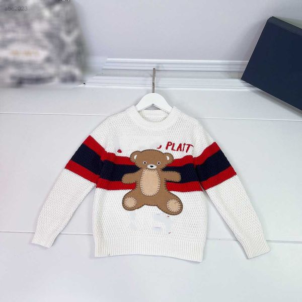 

new designer baby pullover long sleeved kids sweater size 100-160 cm animal doll embroidery child knitwear, Blue