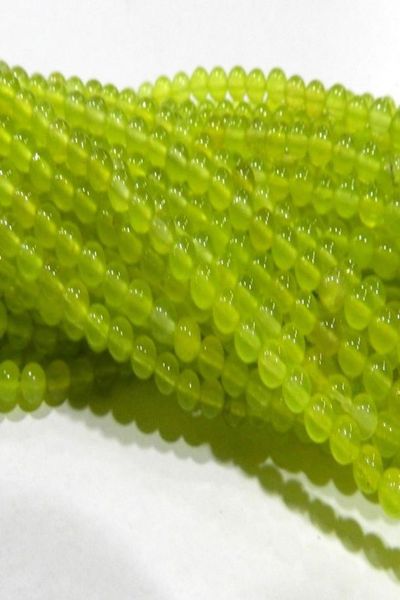 

4mm green peridot gemstone round loose beads 15quot012349924867, Green;white