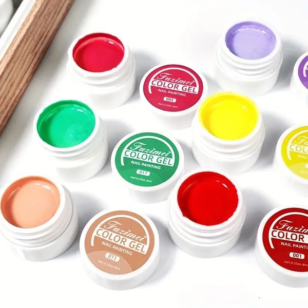 

36 color uv gel nail polish set for professional manicures - salon grade nail art painting gel kit with stylist supplies and glue