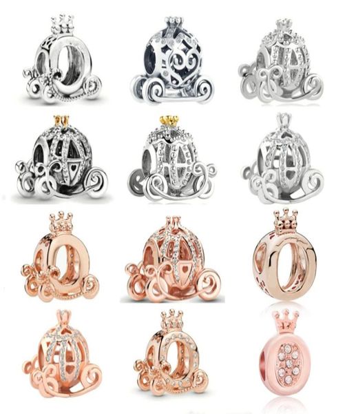 

925 silver pumpkin cart crown trinket accessories fit pandoa original bracelet charms beads for women diy jewelry9958734, Black