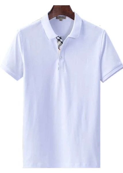 

mens polos shirts men fashion tees classic multiple color lapel short sleeves plus embroidery business casual cotton breathable casual, White;black