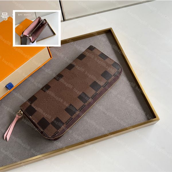 

designer wallet m60744/60742 women's leather zipper coin purse designer purse fashion canvas card holder pocket women's wallet bro, Red;black