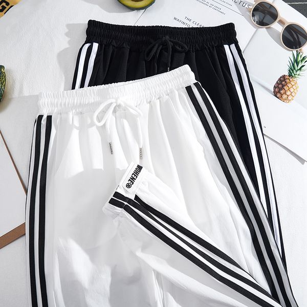 

women's pants s fashion ice silk quick drying streetwear women clothes female lady joggers trousers sweatpants girls casual black 23081, Black;white