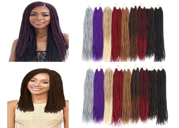 

12 or 30 strands pack ombre color synthetic crochet braids hair extensions 18 inch 22 inch kanekalon fiber 9898156, Black