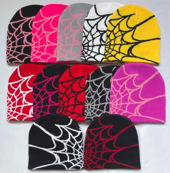 

2023 outdoors sports knitting beanies hat men women autumn winter warm fashion outdoor spider web cap for women hats