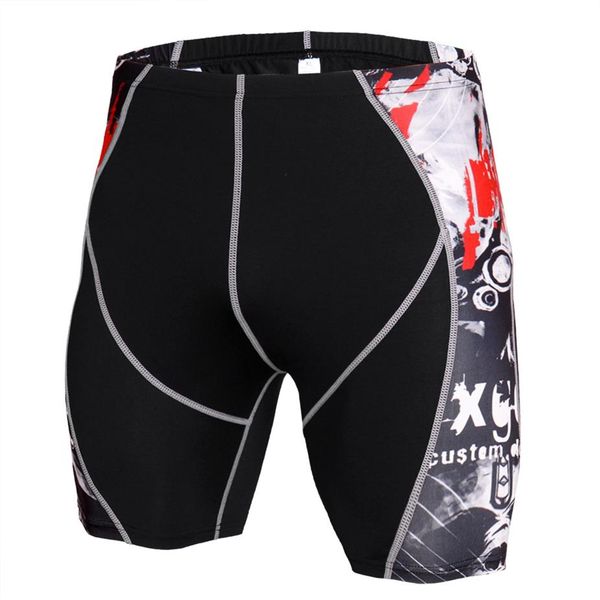 

compression fitness men mma men's sports gym compression shorts quick-drying breathable men bodybuilding tights shorts171t, White;black