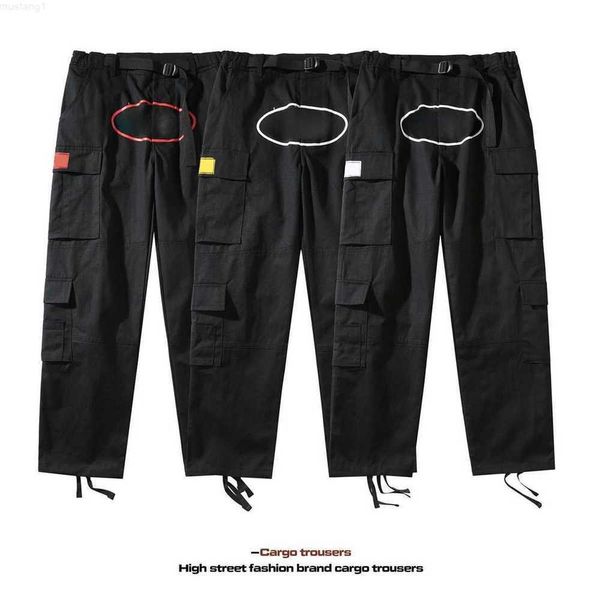 

cargo pants men pantalon minus two cargos designer trousers street wear hip hop printed pant military retro multi pockets straight loose ove, Black