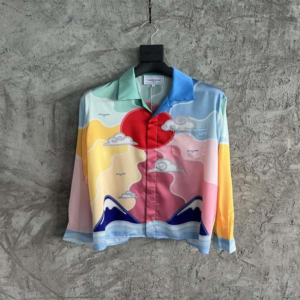 

2022 fall new fashion mens designer beautiful printing shirts - us size shirts - great mens designer button long sleeve shirts2559, White;black