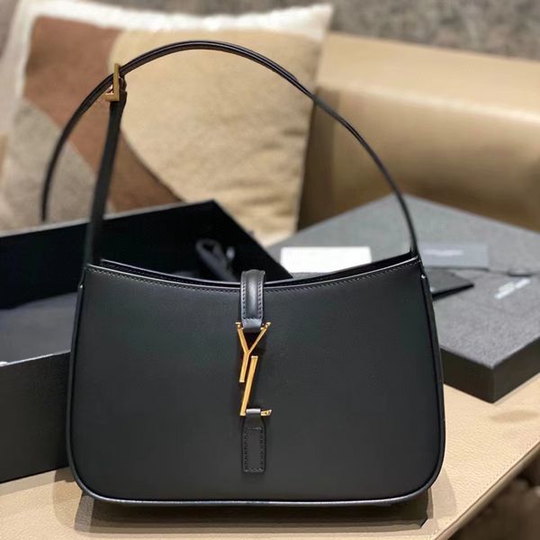 

designer shoulder bag women's armpit bag handbag black calf leather classic crocodile pattern leather shoulder strap chain medium size