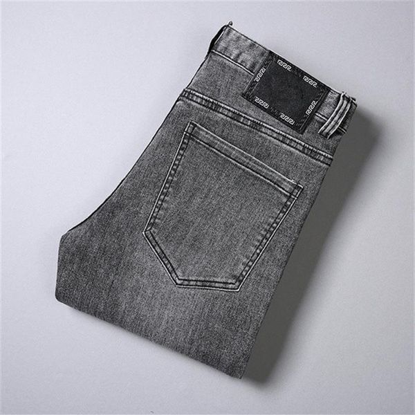 

autumn designer mens jeans design luxury fashion casual elastic slim-fit high-quality trousers famous brand zipper slim skinny pan2203, Blue