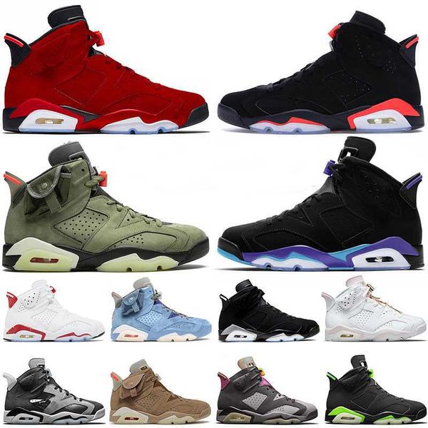 

jumpman 2023 with box 6 basketball shoes 6s mens women toro red oreo travis british khaki bordeaux black infrared electric green trainers sn, White;red