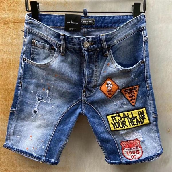 

dsq phantom turtle jeans men jean mens luxury designer skinny ripped cool guy causal hole denim fashion brand fit jeans man washed270v, Blue