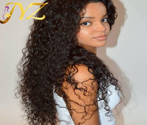 

lace front wigs brazilian malaysian peruvian 130 density swiss lace curly full lace wigs deep curly hair3023175, Black