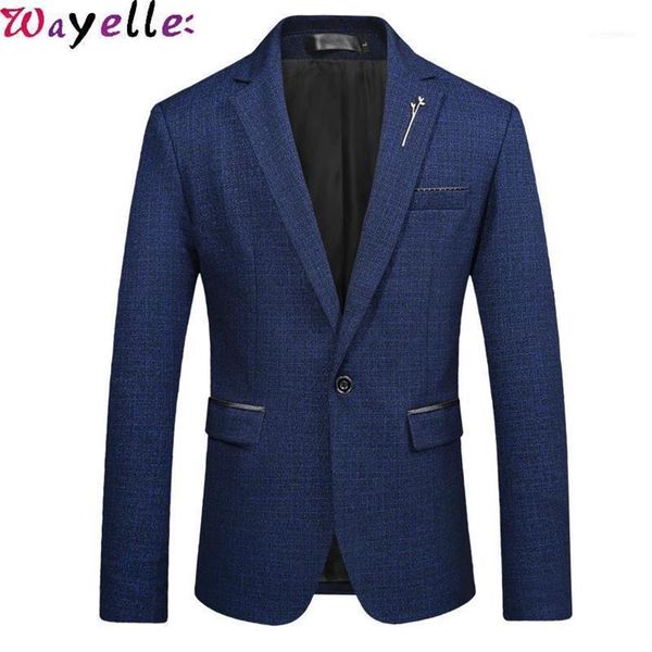

men's suits & blazers men blazer jacket slim fit business casual stylish stripped for coat masculino 5xl1302o, White;black
