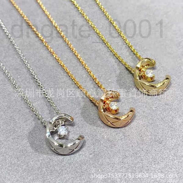 

strands, strings designer lingge necklace 925 silver plated 18k rose gold water ice moon inlaid diamond star female z9mn, Black