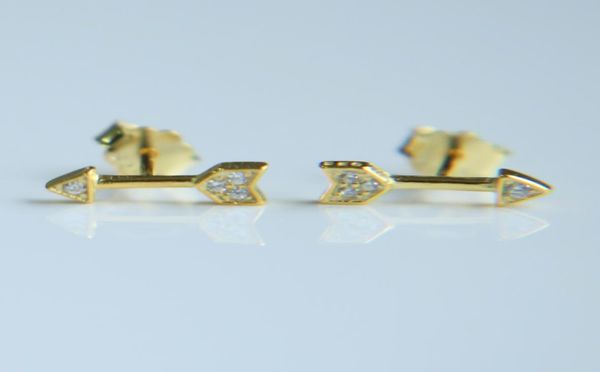 

fashion 925 sterling silver arrow stud earring for women wedding stud earring gift2080907, Golden;silver