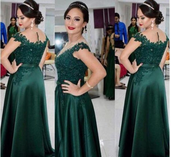 

stunning emerald green mother of the bride dresses sheer neck beaded lace appliques formal groom mother wedding guest dress 2020 p6166446, Black;red