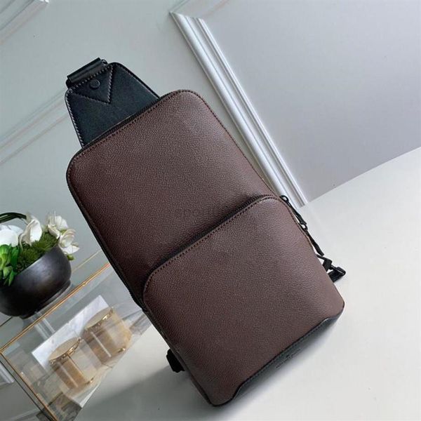 

fashion brown black letter canvas leather waist with box women belt s bags men chest crossbody bag 136255i