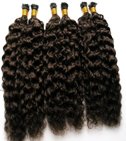 

factory whole kinky curly hair italian keratin fusion stick i tip pre bonded human hair extensions 100g afro kinky curly hair 5311587, Black