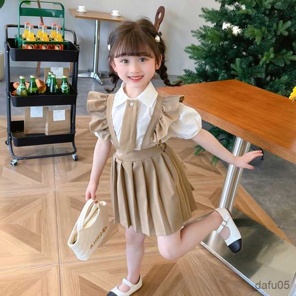 

clothing sets girls clothes blouse dress costume for girls casual style girl set summer kids clothing r230812, White