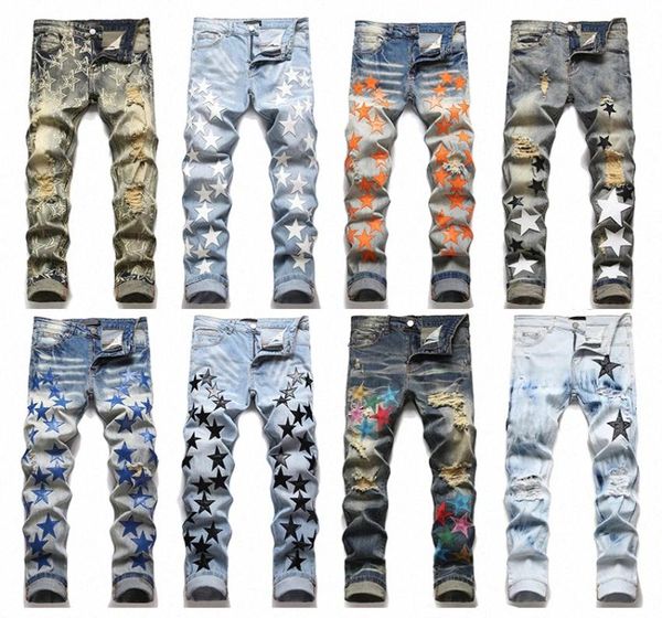 

mens fashion skinny straight slim elastic jean men casual biker male stretch denim trouser classic pants jeans size 29387192682, Blue