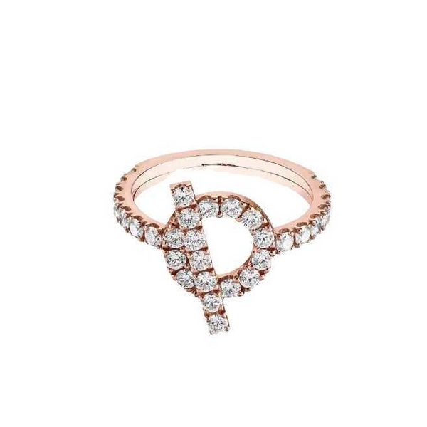 

high-end h family full diamond pig nose ring small q women's v gold thickened plating 18k rose luxury and feeling rp6d, Silver