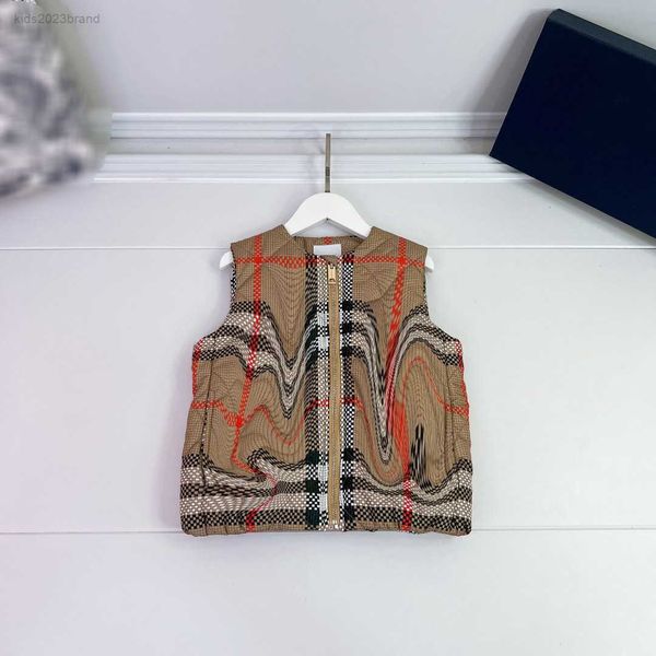 

designer kids waistcoat spring and autumn products baby outwear khaki plaid print vest size 100-160 cm sleeveless jacket aug10, Camo