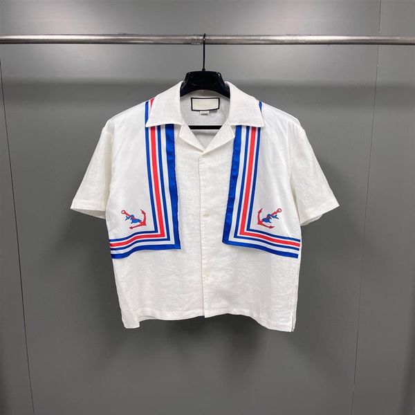 

2023 breathable linen short sleeve shirt for summer comfort men and women euro size s xl224p, White;black