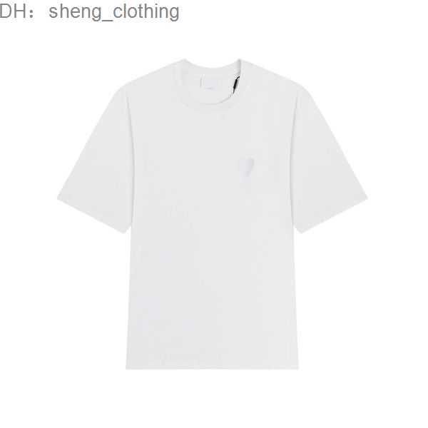 

amipari amis paris t shirt paris designer t shirt 2022 new candy color love letter pure cotton short sleeves for men and wome 2 2dui, White