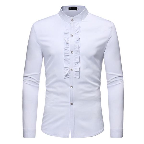 

men's dress shirts england casual shirt men wedding style blouse harajuku clothing novelty flowers decor elegant male ni295a, White;black