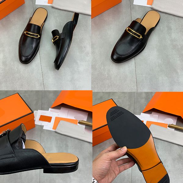 

summer leather shoes men breathable versatile casual shoes boys shoes 2023 new lazy shoes slippers leather shoes can choose different styles, Black
