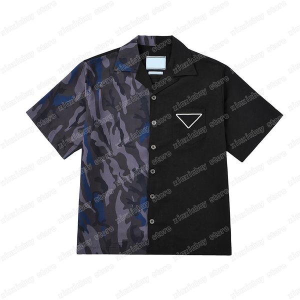 

22ss men designers t shirt cotton camouflage triangle label short sleeve man crew neck streetwear white black green xinxinbuy -xl2969