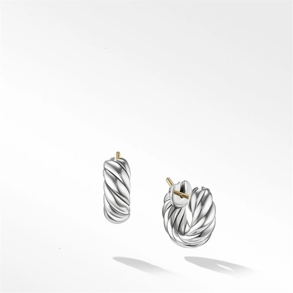 

stud "s925 sterling silver sculpted cable hoop earrings in sterling silver" 230811, Golden;silver