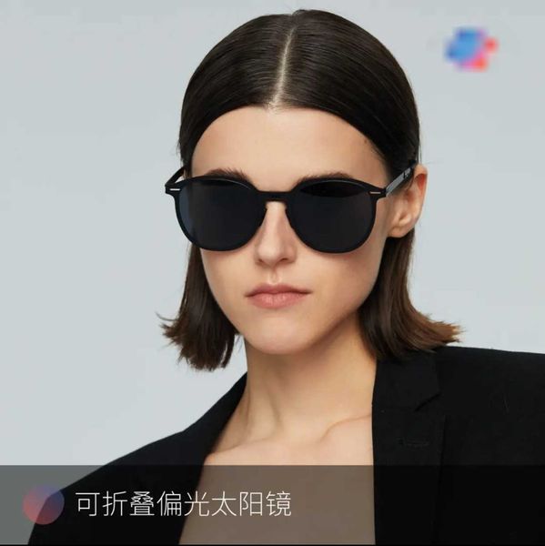 

2023 new folding polarized fashionable personalized versatile sunglasses lightweight and non pressure nose glasses, White;black