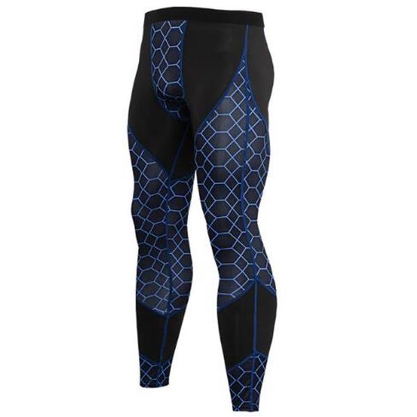 

quick dry sports compression pants men fitness tights yoga pants exercise long trousers gym running pants skinny leggins hombre277t, Black