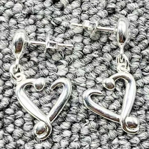 

stud unode50 exquisite fashion electroplated 925 silver irregular heart shaped earring's romantic holiday gift 230811, Golden;silver